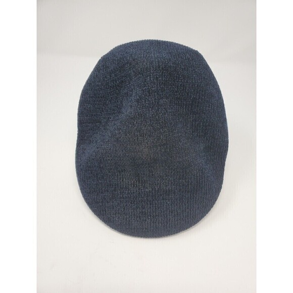 VINTAGE KANGOL #504 CHENILLE CAP NEWSBOY HAT NAVY BLUE MEN MEDIUM - Picture 1 of 14